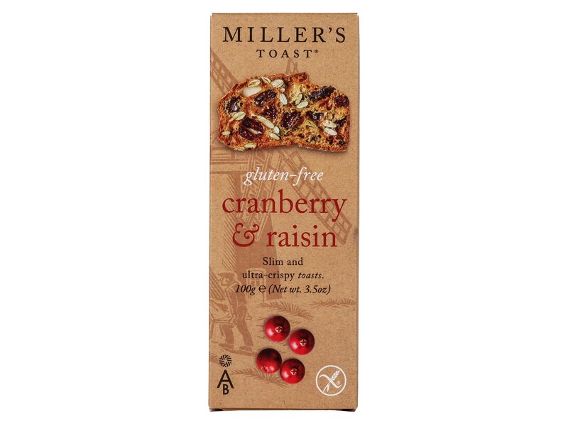 Millers Toast Cranberry & Raisin Gluténmentes 100g