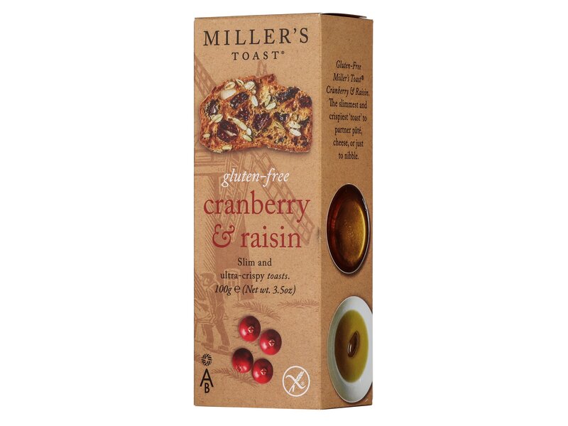 Millers Toast Cranberry & Raisin Gluténmentes 100g