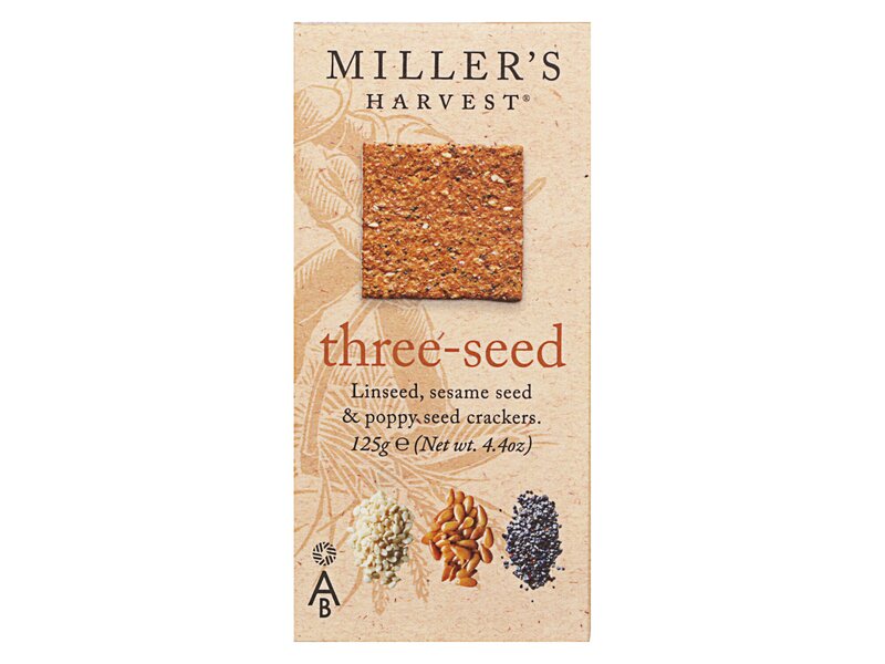Millers Harvest Three-seed Crackers 125g