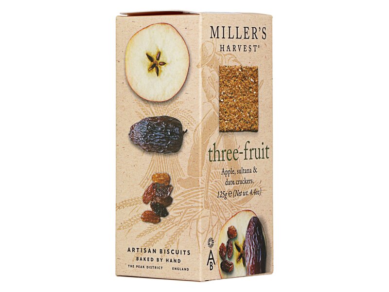 Millers Harvest Three-fruit Crackers 125g