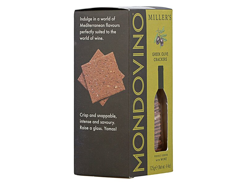 Miller's Mondovino Greek Olive crackers 125g