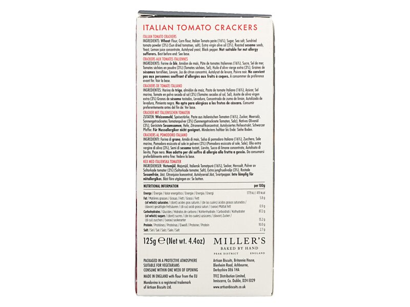 Miller's Mondovino Italian Tomato crackers 125g