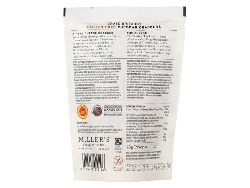 Millers Gluten-free Cheddar Crackers 45g