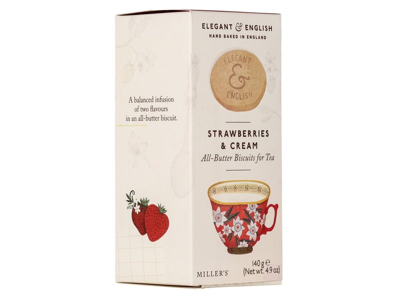 Elegant & English Strawberries & Cream Biscuits 140g