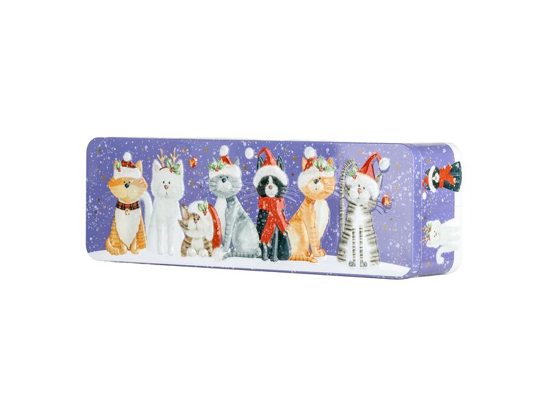 Farmhouse Biscuits Embossed Christmas Cat Stem Ginger Biscuits Tin 225g    . 