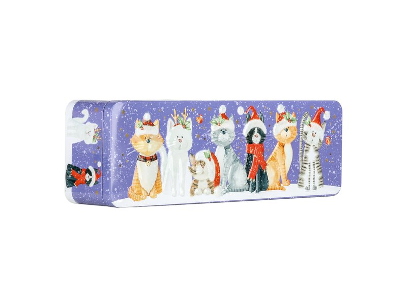 Farmhouse Biscuits Embossed Christmas Cat Stem Ginger Biscuits Tin 225g    . 