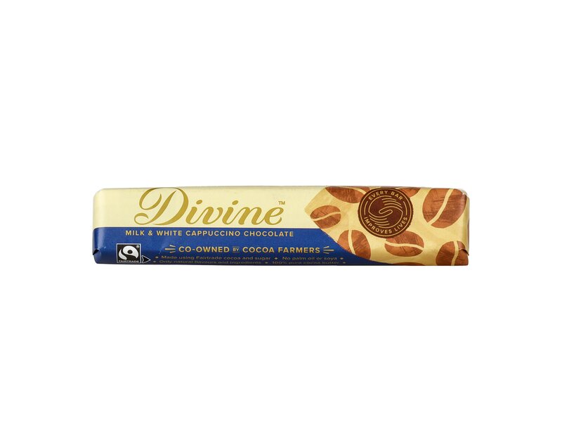 Divine fehér- és tejcsokoládé liofilizált kávédarabokkal 35g