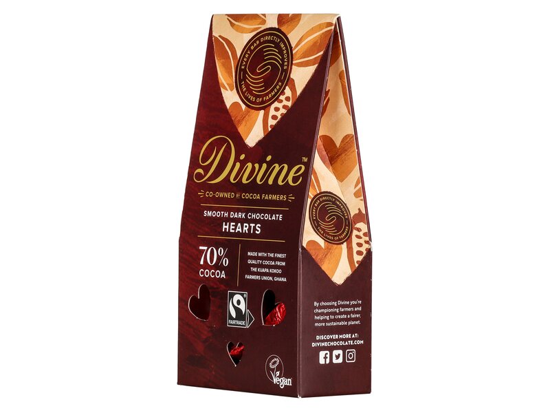 Divine Dark Chocolate hearts 80g