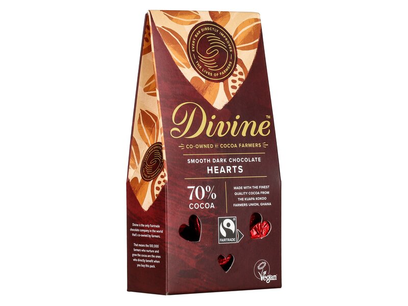 Divine Dark Chocolate hearts 80g