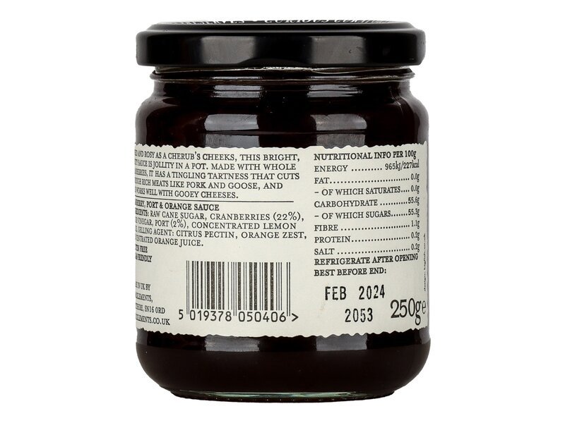 Tracklements cranberry, port & orange sauce 250g