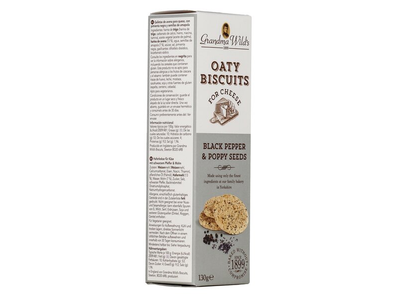 Gwilds Oaty Biscuits Black Pepper & Poppy Seeds 130g