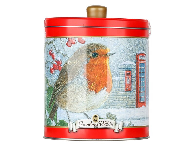Gwilds Embossed Robin Round Tin 300g