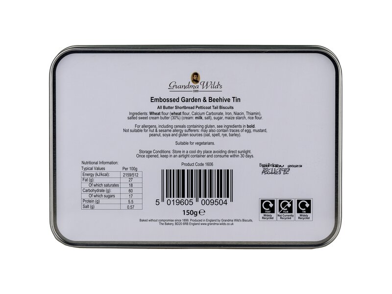 Gwilds Embossed Garden & Beehive Tin 150g