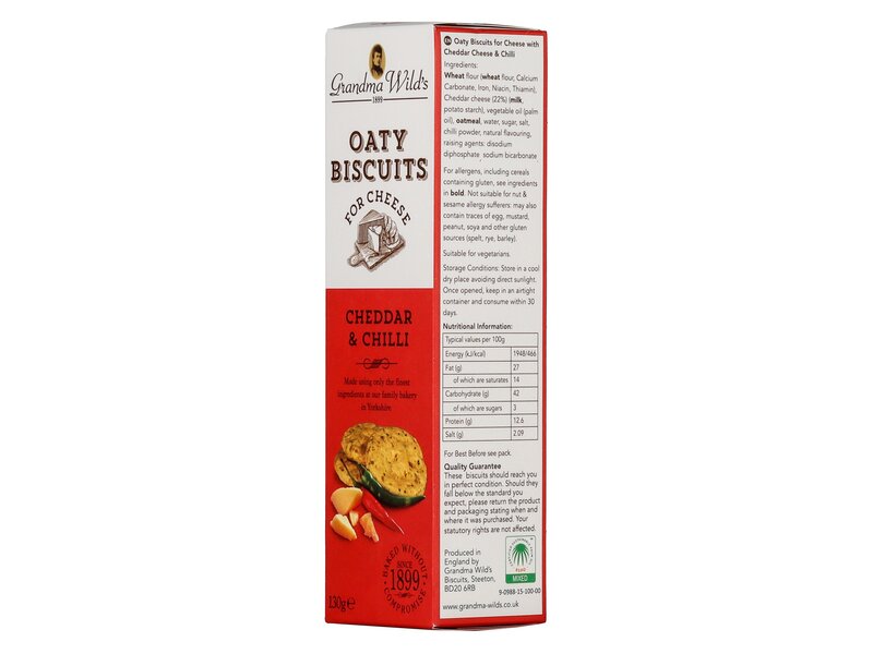 Gwilds Oaty Biscuits Cheddar & Chilli 130g