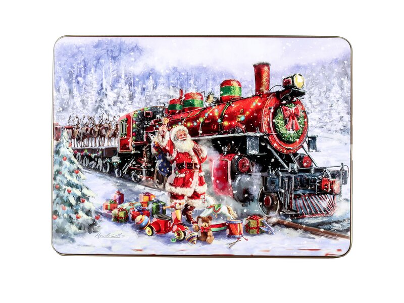 Gwilds Embossed Santa Train with Toys Tin 400g