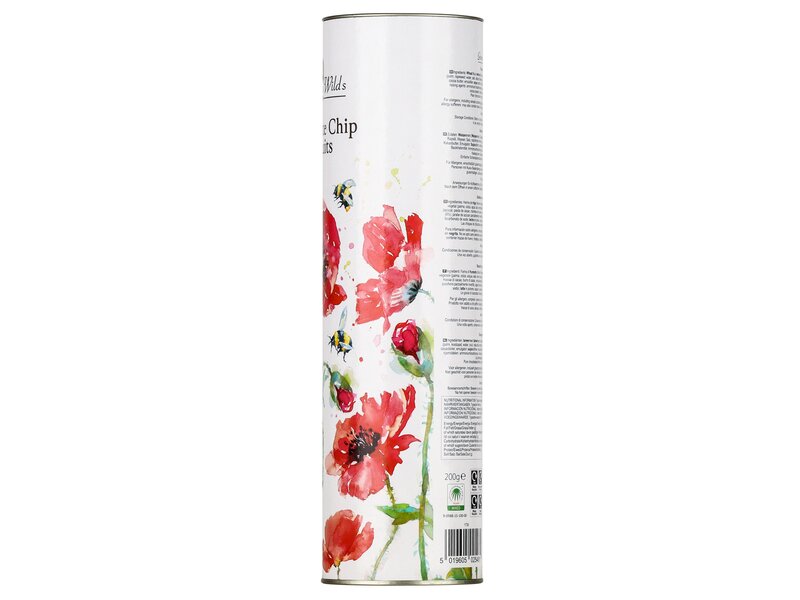 Gwilds Poppies & Bee Chocolate Chips Biscuits Giant Tube 200g
