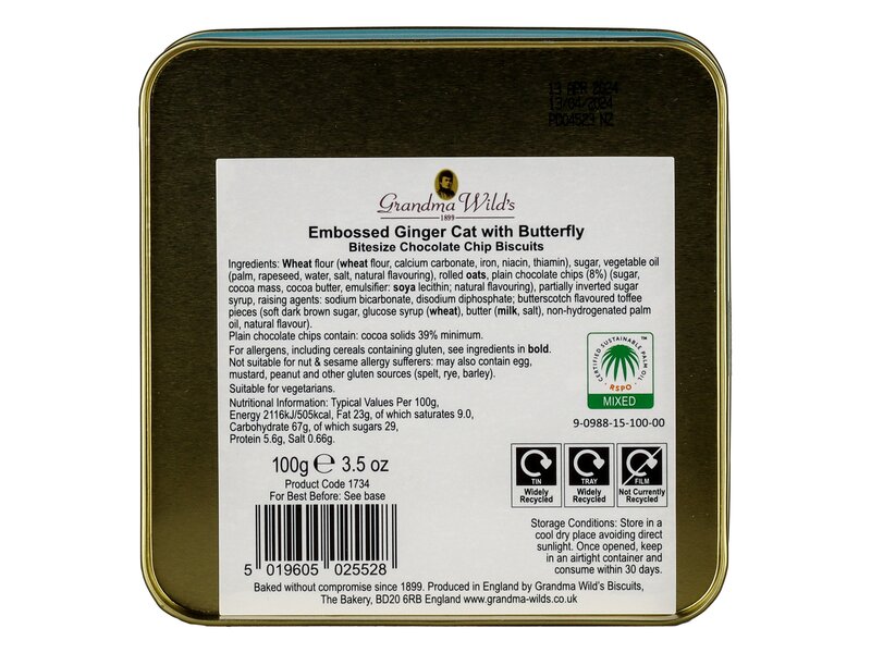 Gwilds Embossed Ginger Cat with Butterfly 100g