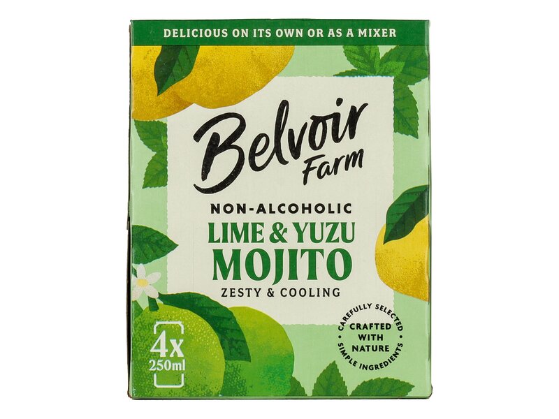 Belvoir Farm Non Alcoholic Lime & Yuzu Mojito 4x250ml