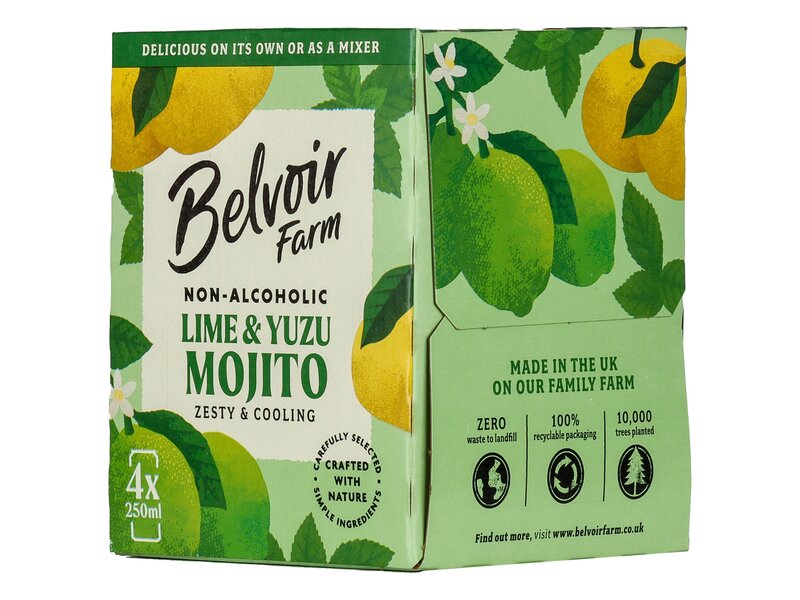 Belvoir Farm Non Alcoholic Lime & Yuzu Mojito 4x250ml