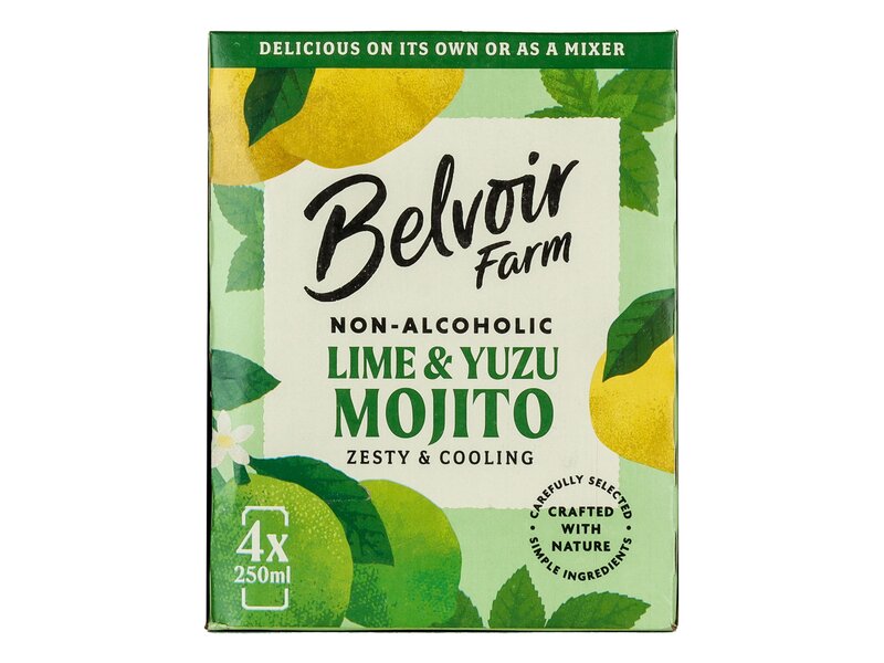 Belvoir Farm Non Alcoholic Lime & Yuzu Mojito 4x250ml