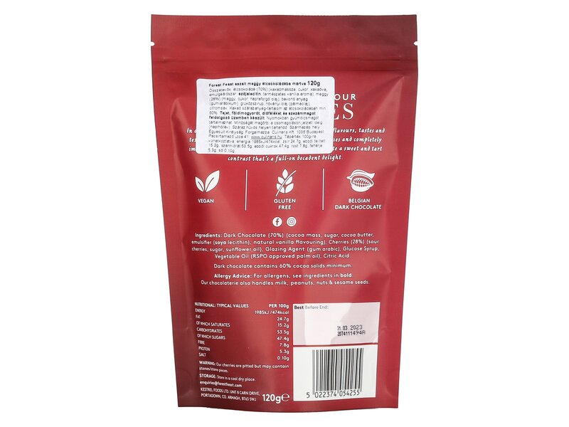 Forest Feast Aszalt meggy belga étcsokoládé bevonattal 120g