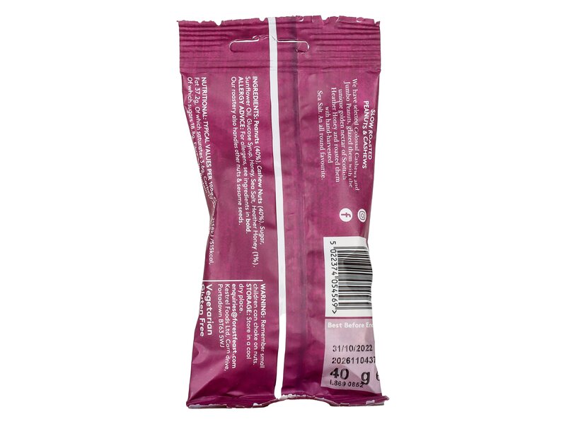 Forest Feast Scottish heather honey peanuts & cashews 40g
