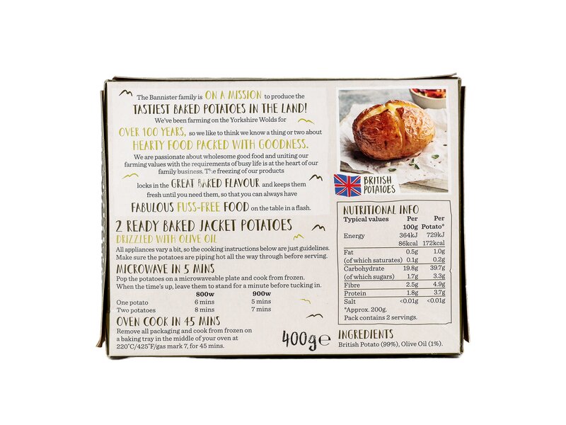 Bannisters** baked jacket potatoes 400g