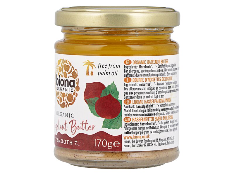 Biona Organic Hazelnut Butter Smooth 170g