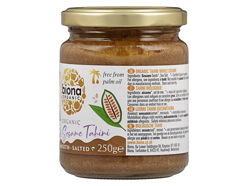 Biona Organic Whole Sesame Tahini Smooth Salted 250g