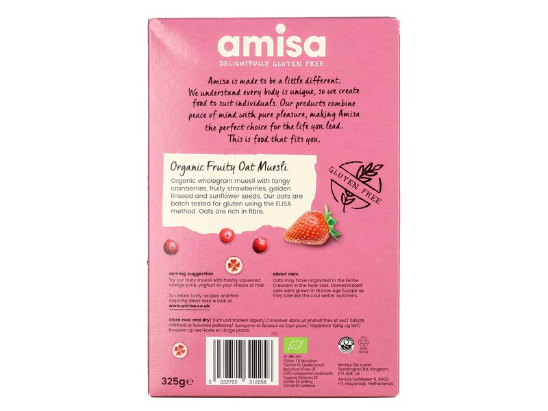 Amisa Bio gyümölcsös zabpelyhes müzli 325g