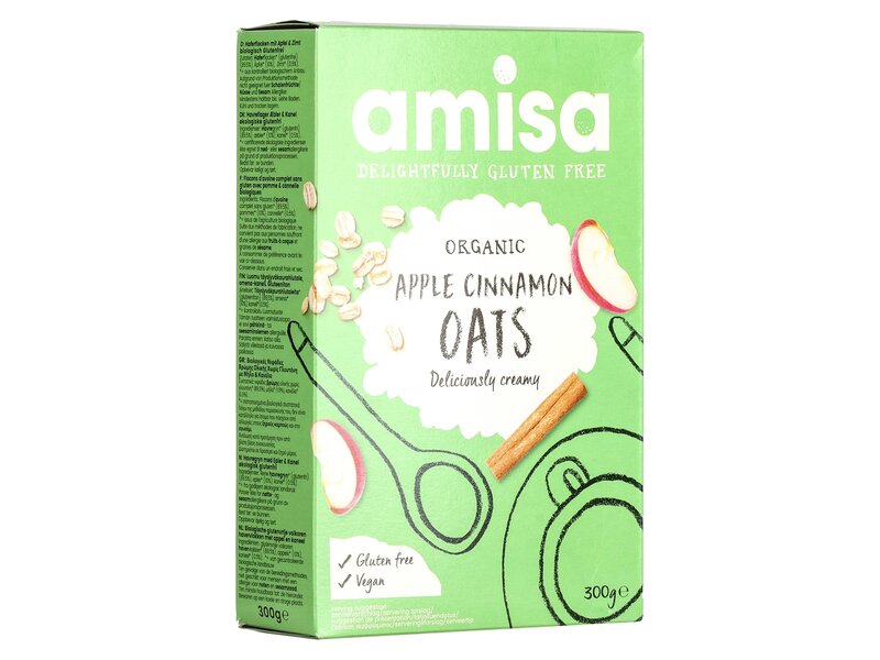 Amisa Organic Apple Cinnamon Oats 300g