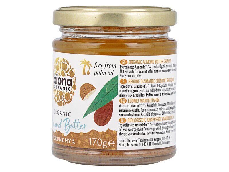 Biona Organic Almond Butter Crunchy 170g