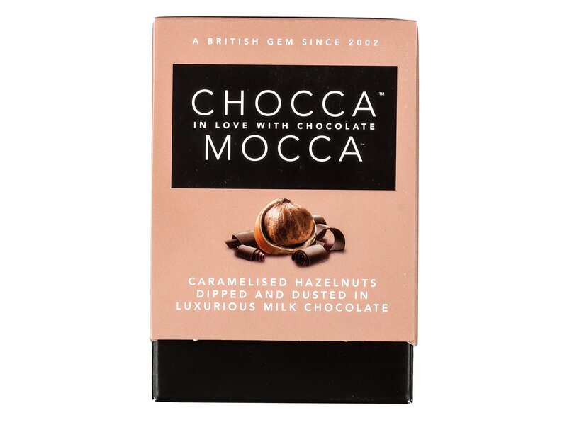 Chocca Mocca Caramelised Hazelnuts in Dusted Milk Chocolate 100g
