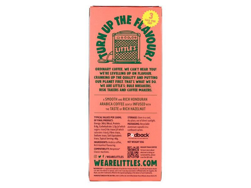 Little's mogyoró ízesítésű kapszulás kávé (Nespresso kompatibilis) 10 db, 52g