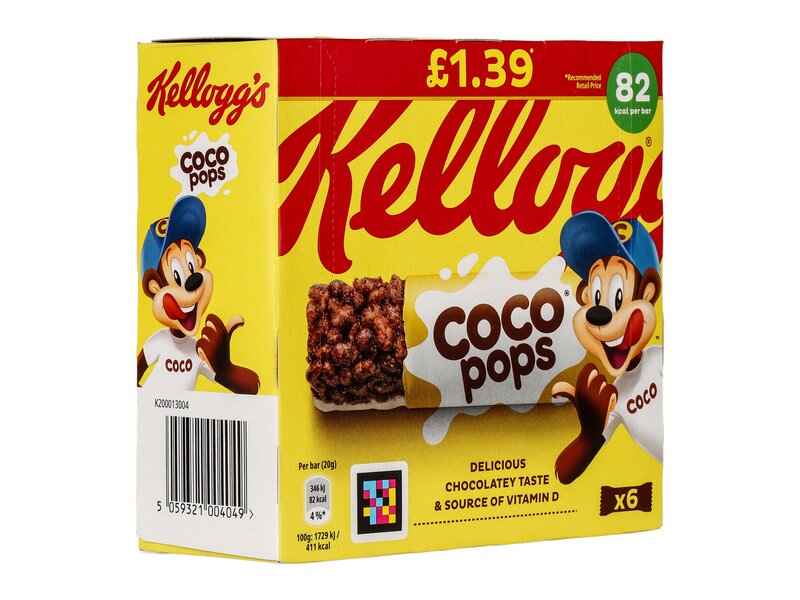 Kellogg’s Coco Pops Kakaóval ízesített tejes rizsszeletek 6x20g 120g