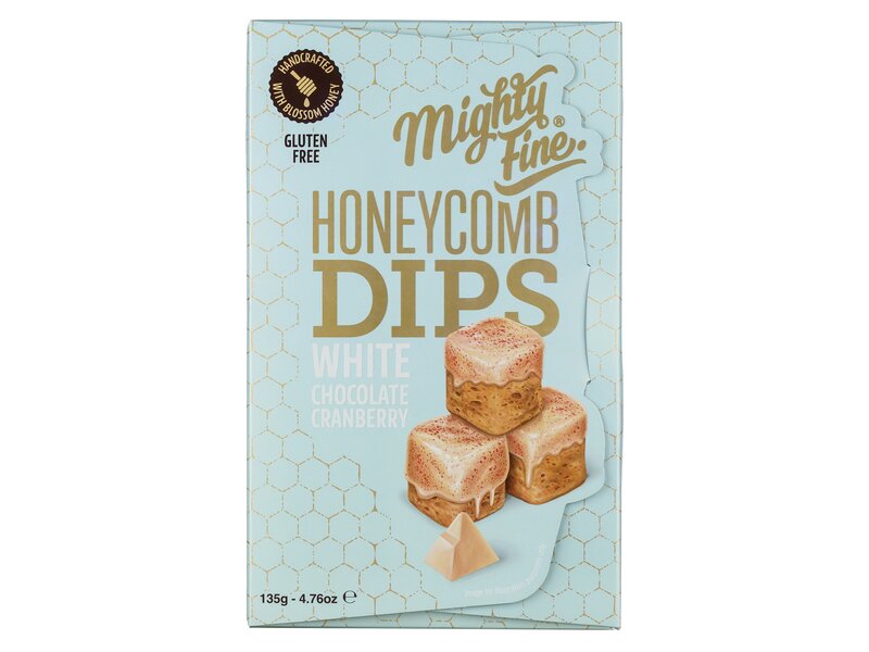 Mighty Fine White chocolate cranberry honeycomb dips 135g