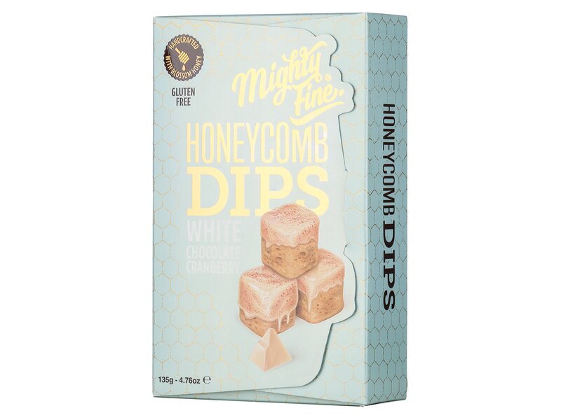 Mighty Fine White chocolate cranberry honeycomb dips 135g