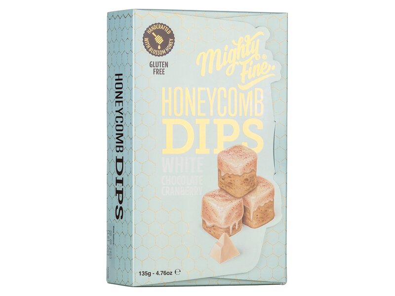 Mighty Fine White chocolate cranberry honeycomb dips 135g