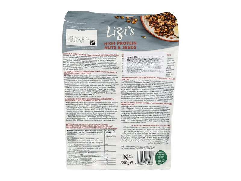 Lizi's High Protein Granola Diófélék és Magvak 350g