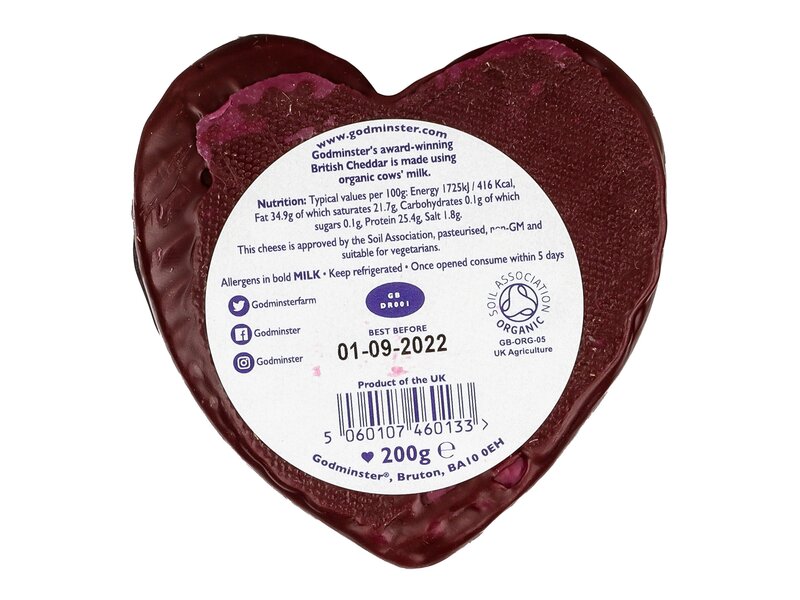 Godminster szív alakú bio cheddar 200g