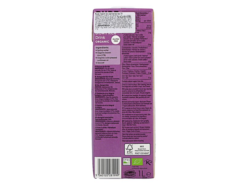Rude Health Drink Organic Brown Rice 1l