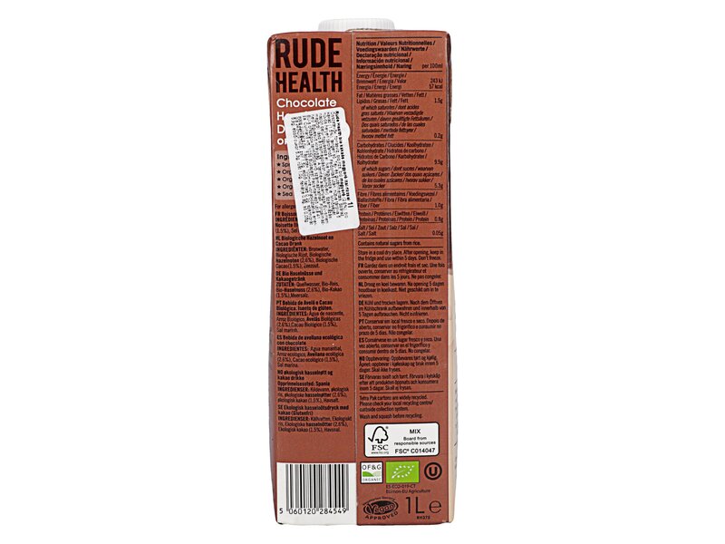 Rude Health Drink Organic Hazelnut & Cacao 1l