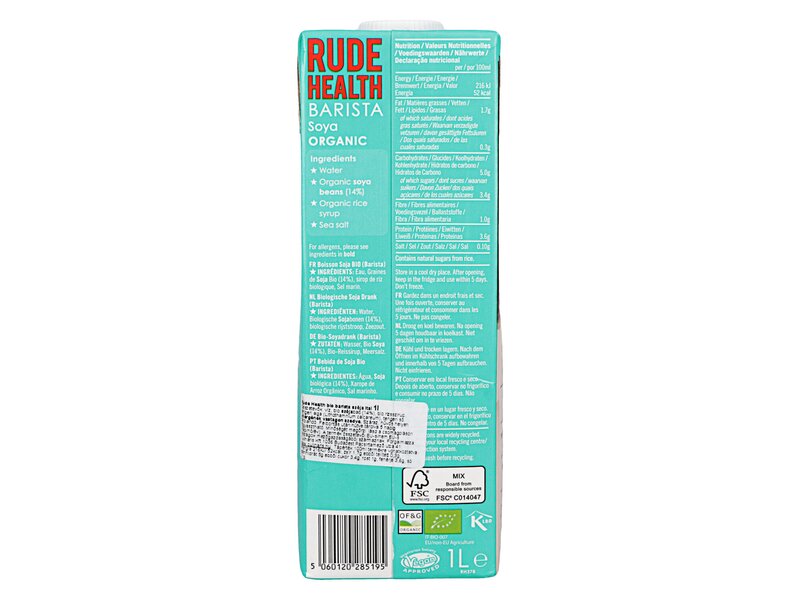 Rude Health Drink Organic Barista Soy 1l