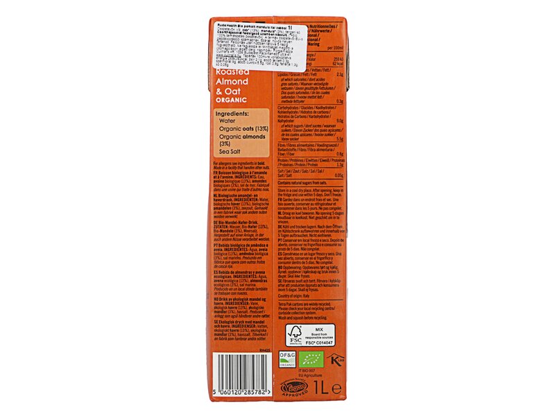 Rude Health Drink Organic Almond Oat 1l
