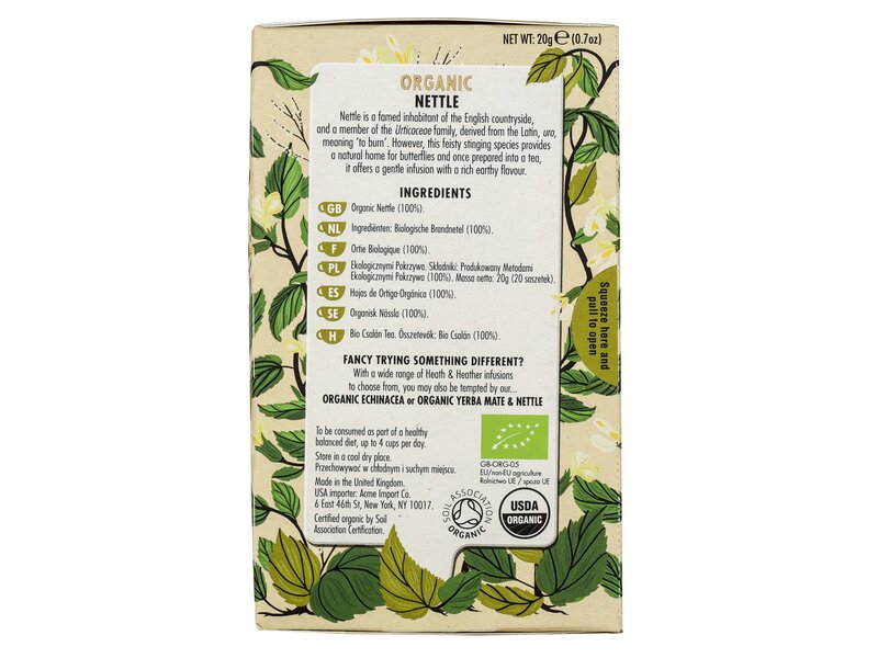 Heath & Heather Organic Nettle 20 filter 20g