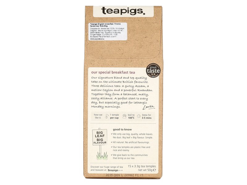 Teapigs Morning Glory English Breakfast filteres tea 50g(15db)