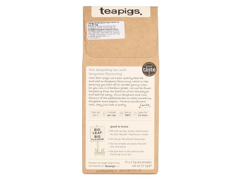 Teapigs Darjeeling Earl Grey filteres tea 37,5g(15db)