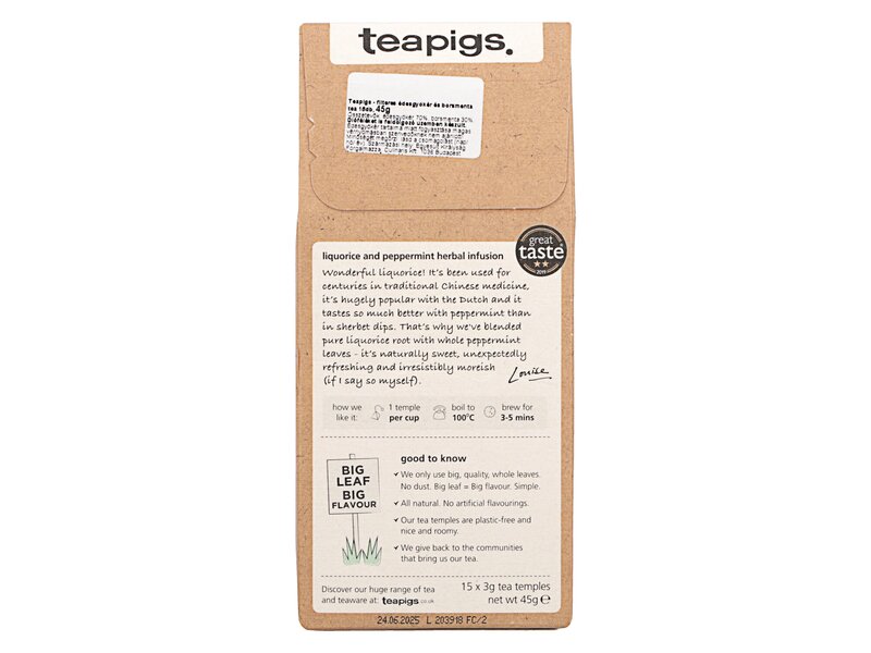 Teapigs Liquorice and peppermint 15db filter 45g