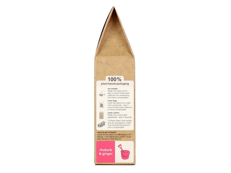 Teapigs Rebarbarás-gyömbéres koffeinmentes filteres tea 30g 15db