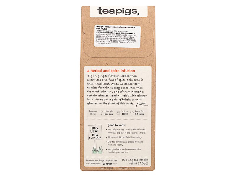 Teapigs Sweet Ginger 15db filter 37,5g
